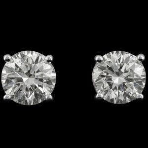 925 Silver, 2CTW Moissanite Solitare Stud Earrings